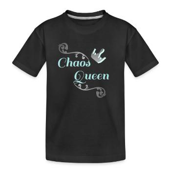 lustige sprücheshirts, chaosqueen, partnerlook - Kinder Premium Bio T-Shirt - Schwarz - Vorne