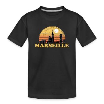Marseille Couché de soleil Cadeau Vintage - T-shirt bio Premium Enfant - noir - Devant