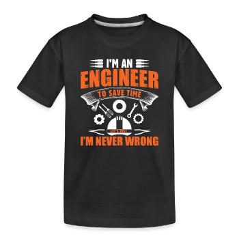 Ingenieur - Kinder Premium Bio T-Shirt - Schwarz - Vorne