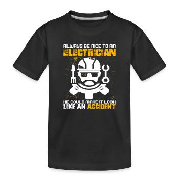 Elektriker Elektroniker Elektroinstallateur - Kinder Premium Bio T-Shirt - Schwarz - Vorne