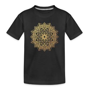 Chemise de yoga or méditation ornement soleil mandala - T-shirt bio Premium Enfant - noir - Devant
