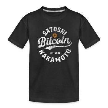 Bitcoin Satoshi Nakamoto - Kids' Premium Organic T-Shirt - black - Front