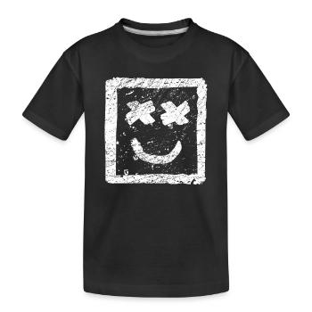 Be Happy Graffiti - Cooles Street Art Punk Smile - Kinder Premium Bio T-Shirt - Schwarz - Vorne