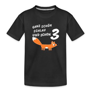 Kindergeburtstag 3 Jahre - Kinder Premium Bio T-Shirt - Schwarz - Vorne