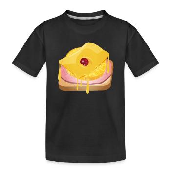 Ananas,fromage,jambon et pain grillé -Toast Hawaii - T-shirt bio Premium Enfant - noir - Devant