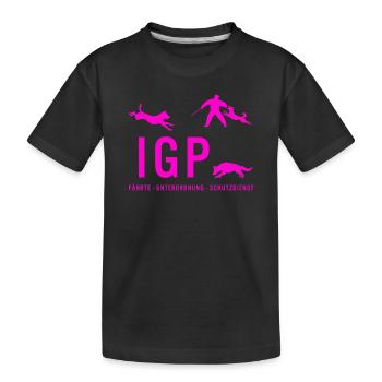IGP Hundesport - pink - Kinder Premium Bio T-Shirt - Schwarz - Vorne
