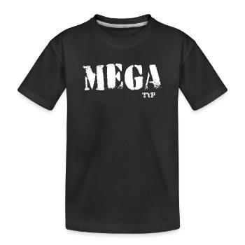 Mega Typ Grunge Schriftzug ego - Kinder Premium Bio T-Shirt - Schwarz - Vorne