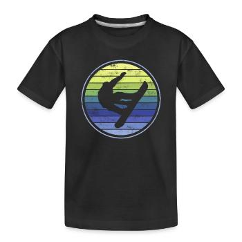 Snowboard Snowboarder - Kinder Premium Bio T-Shirt - Schwarz - Vorne