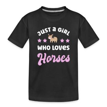 Horse Horses - Kids' Premium Organic T-Shirt - black - Front