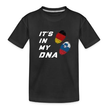 In meiner DNA Deutschland und Slowenien - Kinder Premium Bio T-Shirt - Schwarz - Vorne