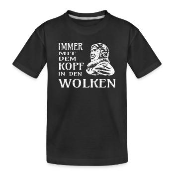 Pilot - Kinder Premium Bio T-Shirt - Schwarz - Vorne