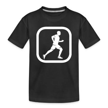 Run Runner Logo Run Runner Icône vectorielle graphique - T-shirt bio Premium Enfant - noir - Devant