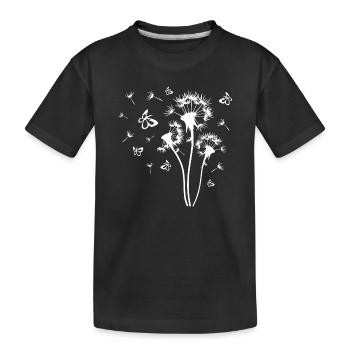 dandelion - Kids' Premium Organic T-Shirt - black - Front
