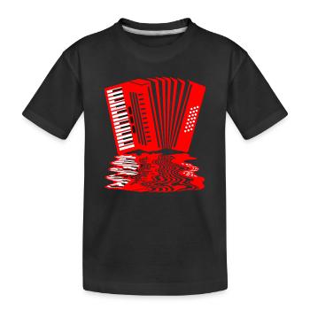 Akkordeon musiker musik - Kinder Premium Bio T-Shirt - Schwarz - Vorne