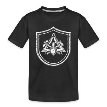 Maurer guild sign in relief stone look - Kids' Premium Organic T-Shirt - black - Front