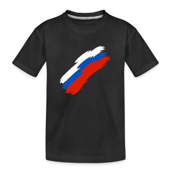 Russland Fahne Farben - Kinder Premium Bio T-Shirt - Schwarz - Vorne