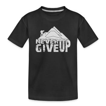 CLIMBING NEVER GIVE UP - Kids' Premium Organic T-Shirt - black - Front