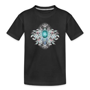 Plumes d’oiseau art avec turquoise dans le style ethno - T-shirt bio Premium Enfant - noir - Devant