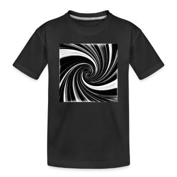 Schwarz-weißer Wirbel - Kinder Premium Bio T-Shirt - Schwarz - Vorne