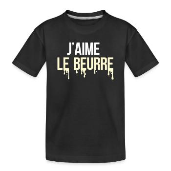 J'aime le beurre, cuisine française - T-shirt bio Premium Enfant - noir - Devant