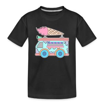 Kids Eiscreme - Kinder Premium Bio T-Shirt - Schwarz - Vorne