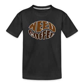 Grain de café grain de café besoin de café - T-shirt bio Premium Enfant - noir - Devant