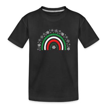 Christmas rainbow glitter to customize - Kids' Premium Organic T-Shirt - black - Front