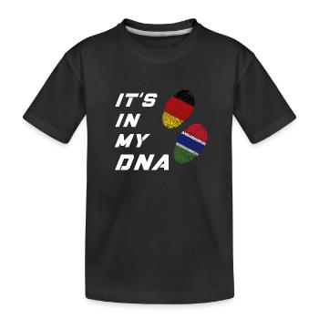 In meiner DNA Deutschland und Gambia - Kinder Premium Bio T-Shirt - Schwarz - Vorne
