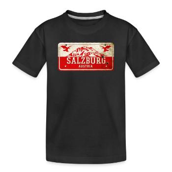 Enseigne vintage Salzbourg Autriche - T-shirt bio Premium Enfant - noir - Devant