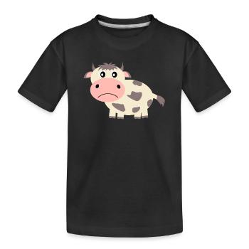 Kuh Bauern Landwirt Landwirtschaft - Kinder Premium Bio T-Shirt - Schwarz - Vorne