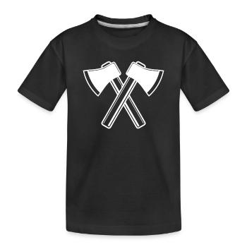 Axt Äxte Holzfäller Forstwirt - Kinder Premium Bio T-Shirt - Schwarz - Vorne