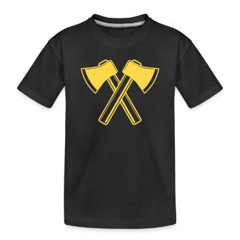 Axt Äxte Holzfäller Forstwirt - Kinder Premium Bio T-Shirt - Schwarz - Vorne