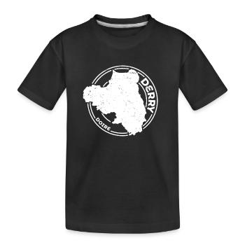 Derry Irland County | Landkarte Kontur Stempel - Kinder Premium Bio T-Shirt - Schwarz - Vorne