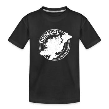 Comté de Donegal Irlande | Timbre de contour de carte - T-shirt bio Premium Enfant - noir - Devant