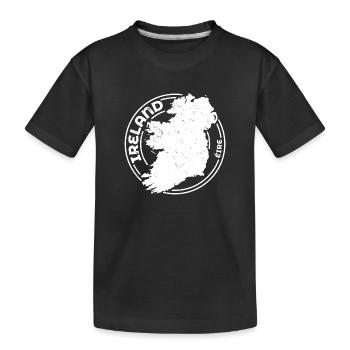 Ireland | Irish Map | Island Outline Stamp Design - Kids' Premium Organic T-Shirt - black - Front