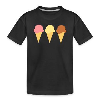 crème glacée crème glacée fraise glace vanille crème glacée chocolat glace - T-shirt bio Premium Enfant - noir - Devant