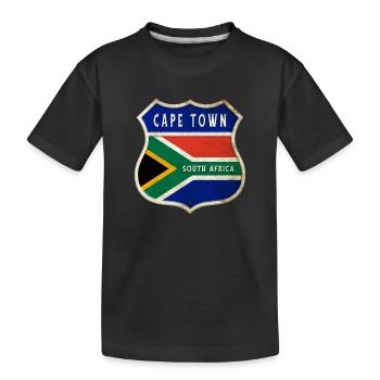 Kapstadt Südafrika Wappen Flaggen Design - Kinder Premium Bio T-Shirt - Schwarz - Vorne