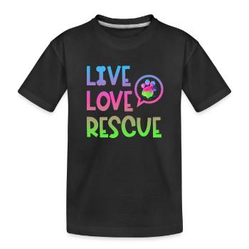 Search Dog Rescue Dog Service Dog Paw - Kids' Premium Organic T-Shirt - black - Front