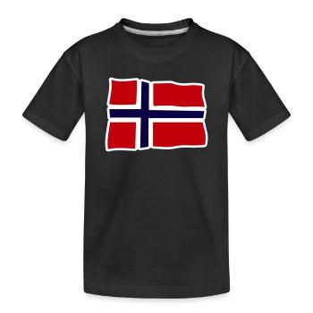 Norvège Drapeau ondulé Croix - T-shirt bio Premium Enfant - noir - Devant