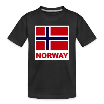 Norwegen Norwegen Flagge - Kinder Premium Bio T-Shirt - Schwarz - Vorne