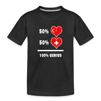 Schweiz und Türkei genial / Geschenk - Kinder Premium Bio T-Shirt - Schwarz - Vorne