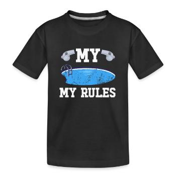 Swimming Pool Lifeguard Swimming Instructor - Kids' Premium Organic T-Shirt - black - Front