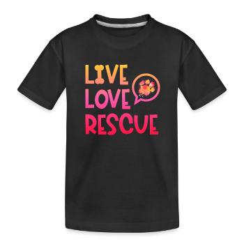 Rescue Dog Search Dog Service Dog Paw - Kids' Premium Organic T-Shirt - black - Front