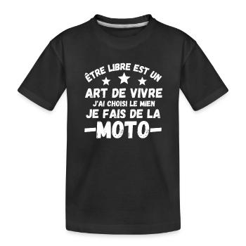 moto, moto sport, moto humour - T-shirt bio Premium Enfant - noir - Devant