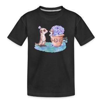 Meerkats - Kids' Premium Organic T-Shirt - black - Front