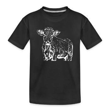 drôle vache cadeau fermier - T-shirt bio Premium Enfant - noir - Devant