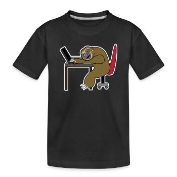 Laptop Home Office Statement Wfh Lustig Freelancer - Kids' Premium Organic T-Shirt - black - Front