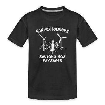 éoliennes, stop aux éoliennes, paysages Français - T-shirt bio Premium Enfant - noir - Devant