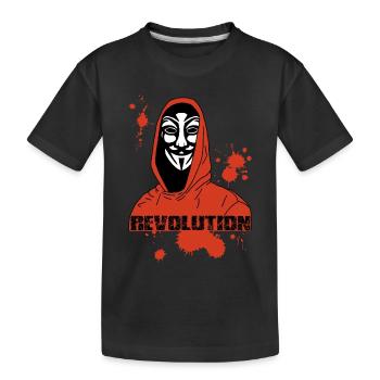 Anonymous und die Rote Revolution - Kinder Premium Bio T-Shirt - Schwarz - Vorne