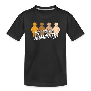 Humanity Freedom Love Peace Statement - Kids' Premium Organic T-Shirt - black - Front
